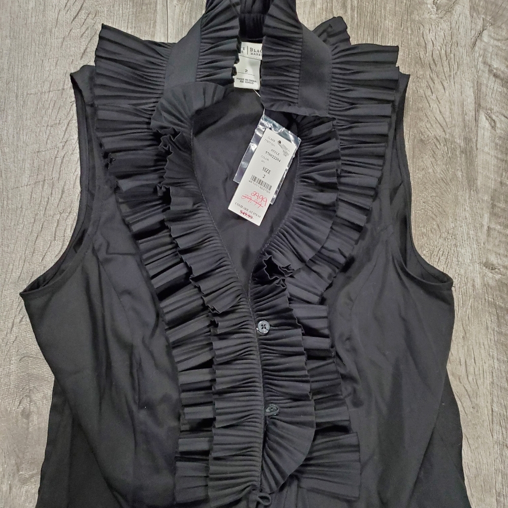 NWT Black Blouse white house  black market